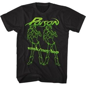 Poison Unskinny Bop T Shirt Neon Video Girls Rock Band Album Tour